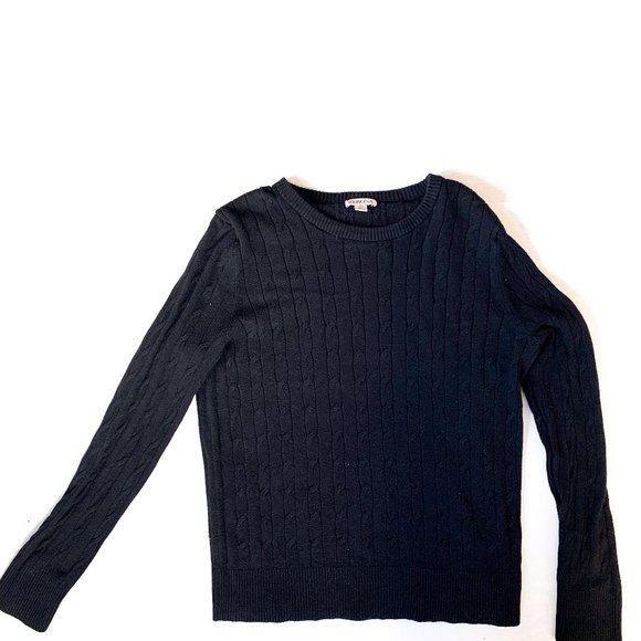 Target Sweaters - classic black sweater scoopneck textured pattern